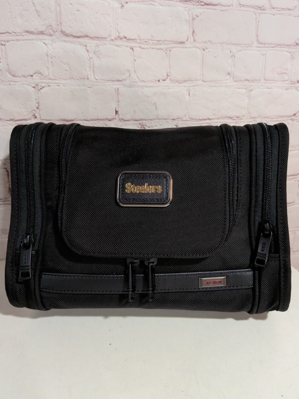 TUMI Alpha 3 Hanging Travel Kit Toiletry Bag Black Nylon 117254 Steelers